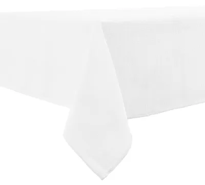 Obrázok produktu pre Biela obrus, 140 x 180 cm, vzhľad ľanu, vodeodolný, nežehliaci