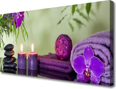 Produktbild von Tulup Leinwand-Bilder 100x50 Wandbild Canvas Kunstdruck Steine Kerzen Handtücher Kunst