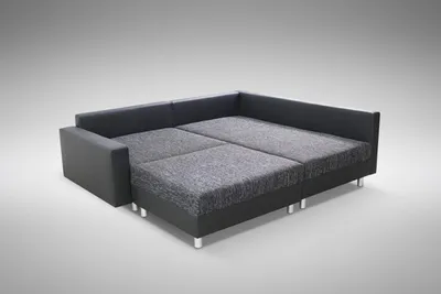 Produktbild von Modernes Sofa Couch Ecksofa Eckcouch in schwarz Eckcouch mit Hocker - Minsk R