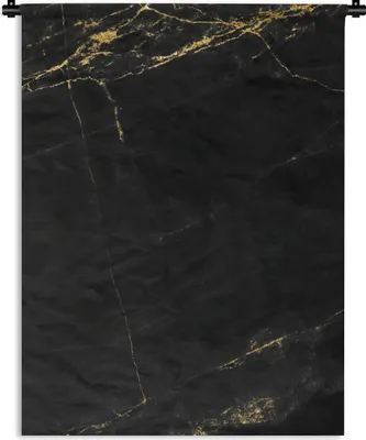 Produktbild von MuchoWow® Wandteppich Wandbehang Marmor - Schwarz - Gold - Chic - Marmoroptik - Design 120x160 cm Tapisserie Dekoration Wandtuch - Wohnzimmer - Moderne