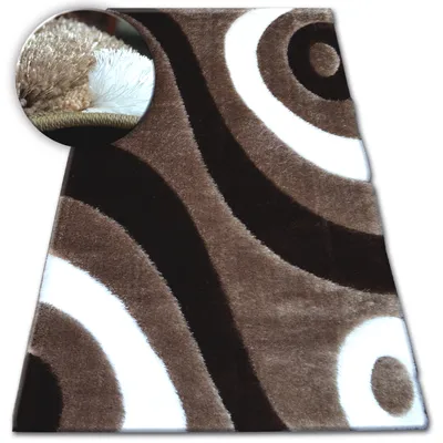 Image de Tapis Shaggy SPACE 3D B314 marron clair marron 80x150 cm