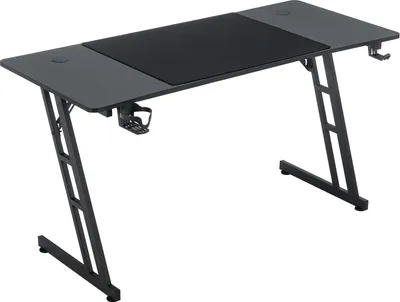 Produktbild von JOIEYOU Schreibtisch Gaming Tisch 160x60cm Höhenverstellbar Gamingtisch mit Kabelloch & Kopfhörerständer & Tassenhalter, Kohlefaserplatte Ergonomischer PC Computertisch