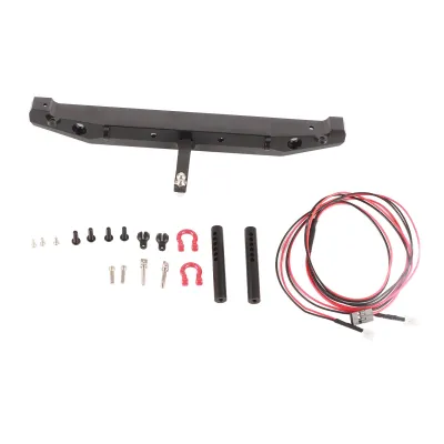 Produktbild von RC Crawler Auto Heckstoßstange, Metallstoßstange mit LED-Leuchten und Anhängerkupplung für SCX10II 90046 Autoteile Zubehör