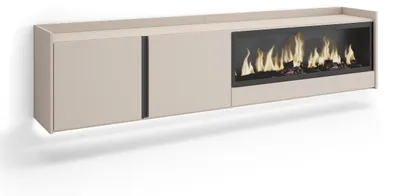 Produktbild von TV-Möbel Holzeffekt beige 212x35x50cm Kamin mit Feuereffekt XXL