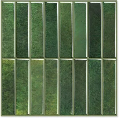 Produktbild von 24Supply Klebefliesen – 10 Stück – Glänzend – Grün – 25,4 x 25,4 cm