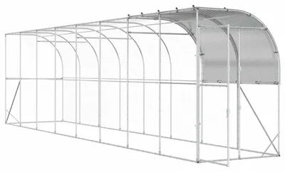 Produktbild von vidaXL Hühnerstall gegen die Wand Silber 800 x 100 x 215 cm