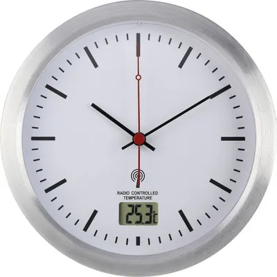 Produktbild von Renkforce E1003R Funk Wanduhr 17 cm x 60 mm Silber Badezimmer-/Feuchtraum geeignet