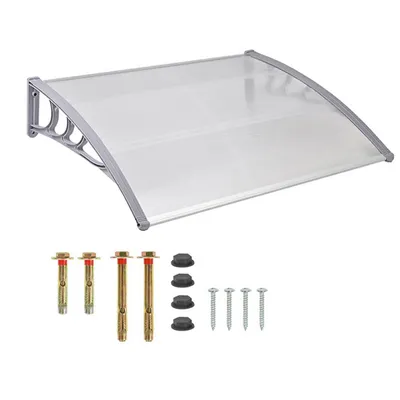 Zdjęcie produktu dla Plastykowy daszek nad drzwi wejściowe, 2 wymiary i kolory-120x90 cm-biały
