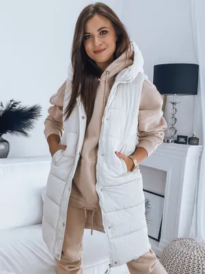 Obrázek produktu pro Dstreet Dámská prošívaná dlouhá vesta Noelia bílá L