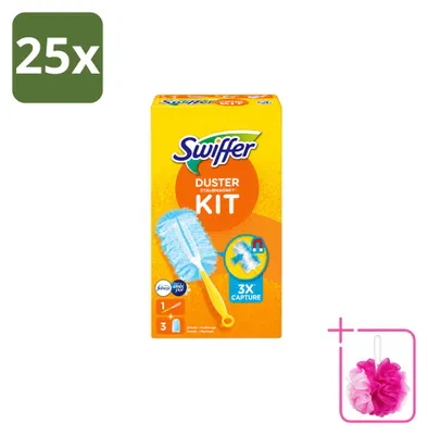 Obrázek produktu pro 25 kusů startovací sady Swiffer Duster s 3 náhradními náplněmi Febreze - výhodná sada - 25 kusů