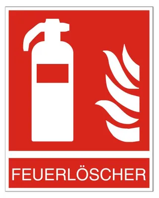 Produktbild von Feuerlöscher Symbol mit Text 20x25cm Folie selbstklebend
