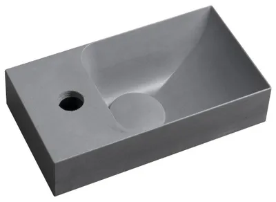 Produktbild von Sapho PICCOLINO Beton-Waschbecken 30,8x17cm, Wasserhahn linken, Grau matt
