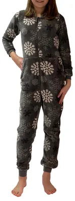 Produktbild von Mädchen Jumpsuit Overall Schlafanzug Onesie – Eiskristall Sterne Optik – 281 467 97 956 ; hellgrau , 116