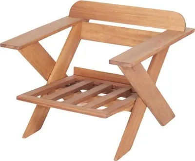 Produktbild von Braun Stuhl Lehnstuhl Holzstuhl Armlehnstuhl Gartenmöbel Gartenstuhl
