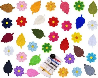 Produktbild von Geborduurde Blumen-Applicatoren - 35er - DIY-Patches