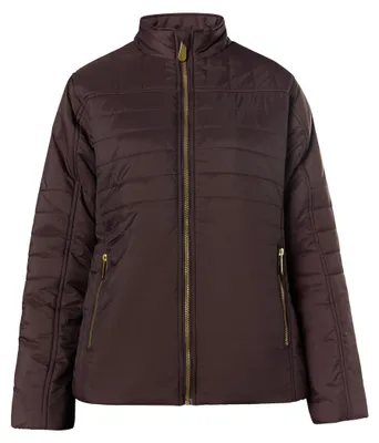 Produktbild von Leichte Damen Übergangsjacke braun Größe S mit Stehkragen und durchgehendem Reißverschluss