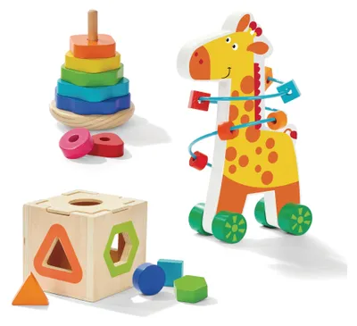 Produktbild von Bayagu Holz-Lernspielset für Kinder Montessori-Spielzeug Puzzle Formwürfeln