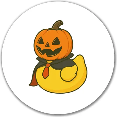 Produktbild von Huuraa Aufkleber Quietscheente Halloween Comic Gummiente 10cm rund Sticker Geschenkidee