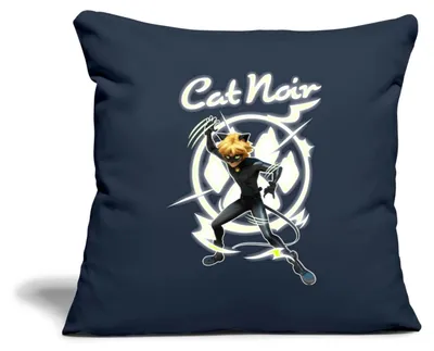 Produktbild von Spreadshirt Miraculous Cat Noir Adrien Superheld Kissenbezug 45x45 cm, One size, Navy