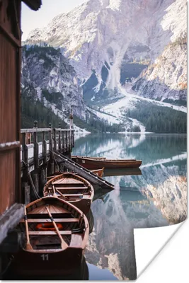 Produktbild von MuchoWow® Poster Alpen - Boot - See 40x60 cm - Plakate für die Wand - Poster Babyzimmer