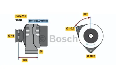 Produktbild von BOSCH 0 986 038 160 Lichtmaschine Generator LiMa 90A 14V passend für MERCEDES-BENZ Stufenheck (W124) C-Klasse Limousine (W202) SLK (R170) M-Klasse