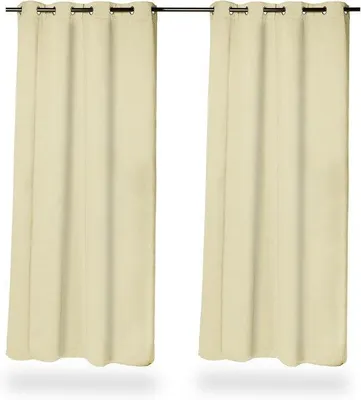 Produktbild von Famanu Verdunkelungsvorhänge mit Ringen - Sand - 245 x 135 cm - Set von 2