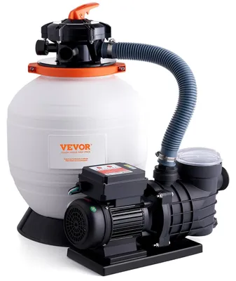 Image de Filtre à sable pour piscines, 450W - 13 000 l/h - Vanne à 6 voies - Avec minuterie intégrée