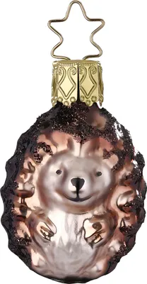 Produktbild von Christbaumschmuck kleiner Igel Glas 5cm braun, 1 Stück