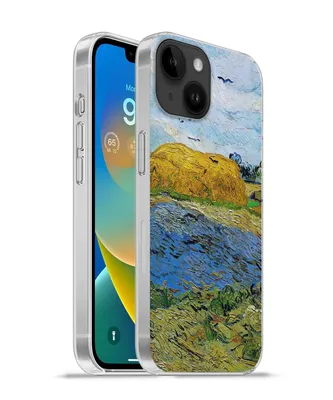 Produktbild von MuchoWow® Handyhülle Schutzhülle Hülle für Apple iPhone 14 - Softcase Heuballen unter einem regnerischen Himmel - Vincent van Gogh Silikon Softcase Handy Hülle - Mobiltelefonhülle