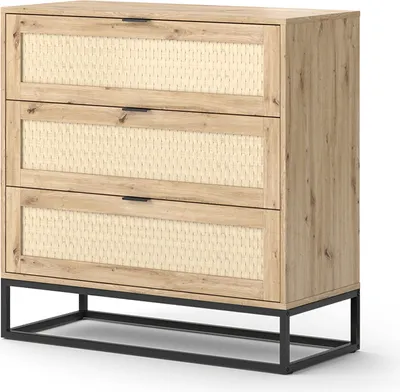 Zdjęcie produktu dla Komoda z szufladami Vicco Natal Brązowy 92 x 92.5 cm z 3 szufladami, Model 42063