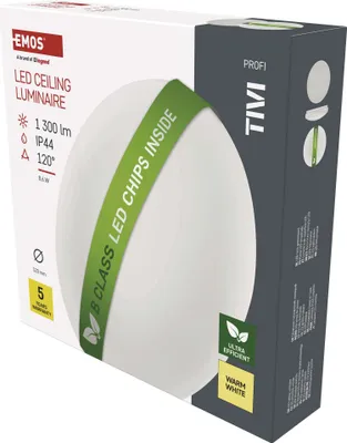 LED přisazené svítidlo TIVI, B CLASS, kruhové bílé 8,6W, IP44, teplá bílá
