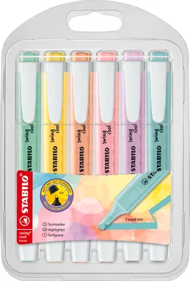 Immagine prodotto di Evidenziatore - STABILO swing cool Pastel Edition - Confezione da 6 - 6 colori