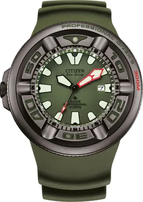 Produktbild von Herrenset CITIZEN BJ8057-17X grüner sportlicher Taucheranzug.