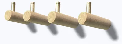 Productafbeelding van Omgoods - Set van 4 Houten Wandhaken met Modern Design