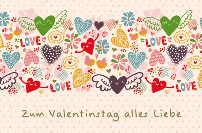 Produktbild von Valentinstag - Glückwunschkarte im Format 11,5 x 17 cm mit