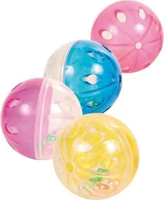 Produktbild von TRIXIE Set Rasselbälle, Katze, Kugellager, Mehrfarbig, Kunststoff, 4,5 cm