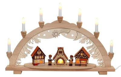 Immagine prodotto di Arco decorativo in legno di faggio con 10 fiammelle