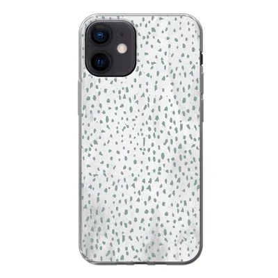 Produktbild von MuchoWow® Handyhülle Schutzhülle Hülle für iPhone 12 Polka dots - Marmor - Weiß Silikon Softcase Handy Hülle - Schutzhülle