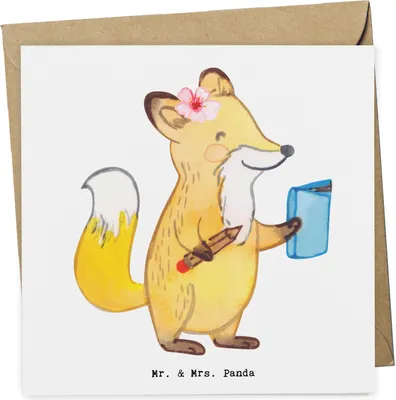 Produktbild von Mr. & Mrs. Panda Glückwunschkarte Auszubildende Herz - Weiß - Geschenk, Ausbildungsbeginn, Abschlussprüfung, Klappkarte, anlasskarte, faltkarte, doppelkarte, Grußkarte