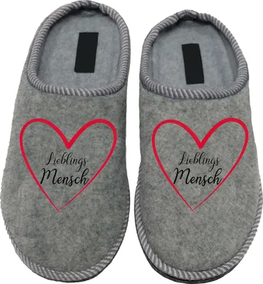 Produktbild von Sprint Sport "Lieblingsmensch" Hausschuhe Damen Pantoffel hellgrau, Gr.38