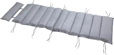 Produktbild von DETEX® Auflage Gartenliege Wasserfest Atmungsaktiv Kopfkissen Outdoor Saunaliege Liegenauflage Gartenpolster 177cm Grau