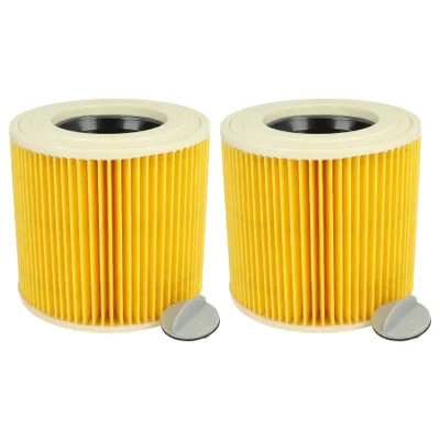 Image de vhbw : 2 filtres plissés compatibles avec les aspirateurs Kärcher NT 27/1 ME Professional et NT 48/1 TE Professional - Filtres en cartouche, couleur jaune