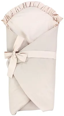 Produktbild von TupTam Unisex Baby Einschlagdecke mit Schleife, Farbe: Musselin / Beige, Größe: 70 x 70 cm