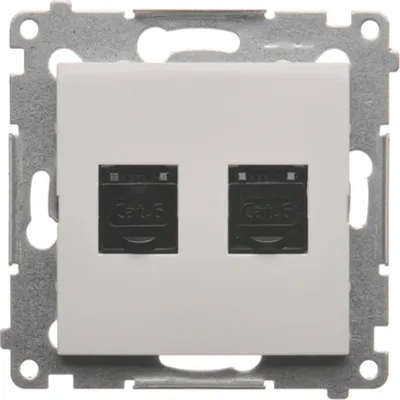 Immagine prodotto di RJ45 cat.6 Presa doppia per computer senza telaio D62.01/11 KONTAKT SIMON