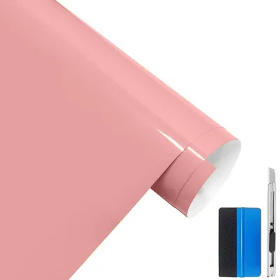 Immagine prodotto di Film adesivo in vinile, finitura ultra lucida effetto "piano black" color rosa acceso, dimensioni 50 cm x 150 cm, con canali di sfiato dell'aria