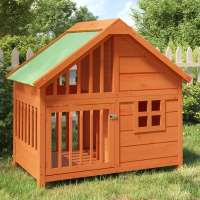 Obrázok produktu pre The Living Store búda pre psov hnedá 96x60,5x87 cm z masívneho borovicového dreva