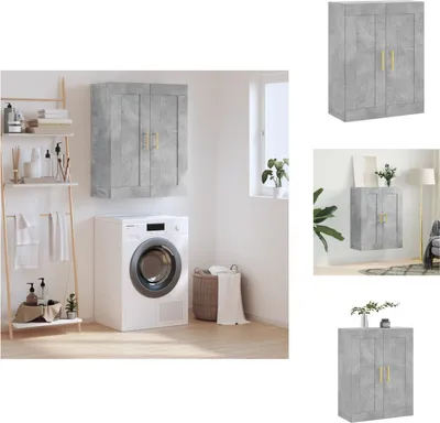 Obrázek produktu pro vidaXL Nástěnná skříňka betonová šedá 69,5x34x90 cm materiál na bázi dřeva - Příborníky