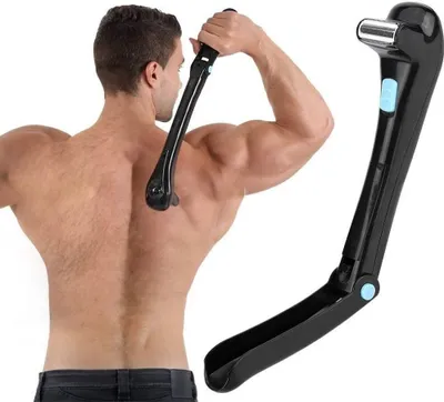 Produktbild von Rückenhaarrasierer, elektrischer Haarschneider, Körperhaarentfernungsgerät, Do-it-Yourself, 180 Grad faltbares und kabelloses Design für Männer und Frauen, schmerzfreie Rasur, nass oder trocken