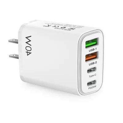 Produktbild von Reiseadapter USA Typ B, Steckdosenadapter für USA Kanada China Japan, Reisestecker mit 2 USB-C (Schnellladung) & 2 USB-A, USA Stecker Ladegerät