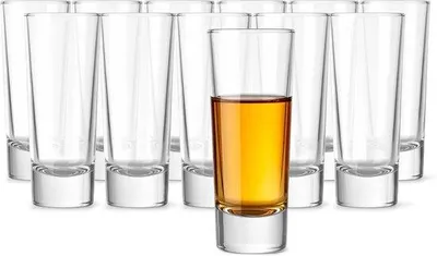 Produktbild von Set aus 12 Spirituosen- oder Likörgläsern 65 ml – Robustes Glas – Transparent – Spülmaschinenfest